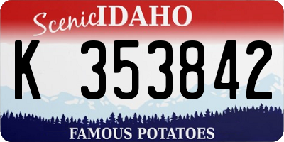 ID license plate K353842