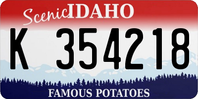 ID license plate K354218