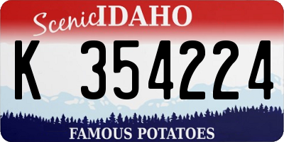 ID license plate K354224