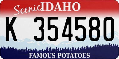 ID license plate K354580