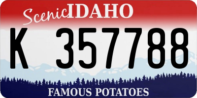 ID license plate K357788