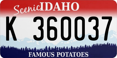 ID license plate K360037