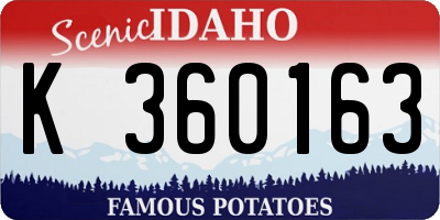 ID license plate K360163