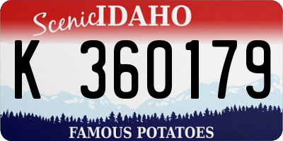 ID license plate K360179