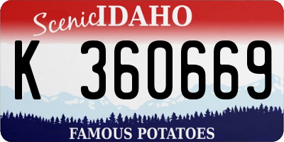 ID license plate K360669