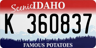 ID license plate K360837