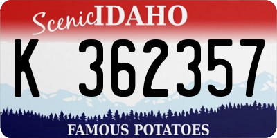 ID license plate K362357