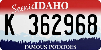 ID license plate K362968