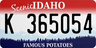 ID license plate K365054