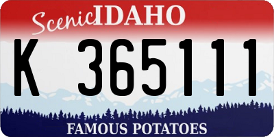 ID license plate K365111