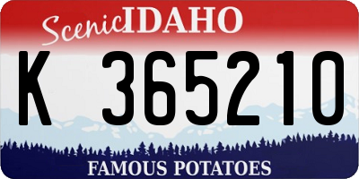 ID license plate K365210