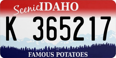ID license plate K365217
