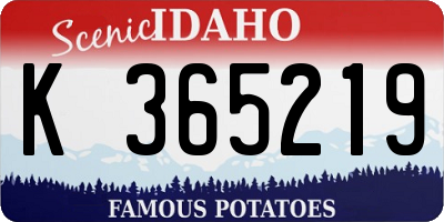 ID license plate K365219