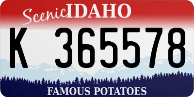 ID license plate K365578