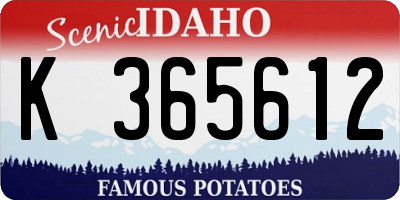 ID license plate K365612
