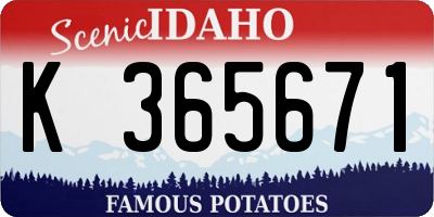ID license plate K365671