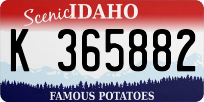 ID license plate K365882