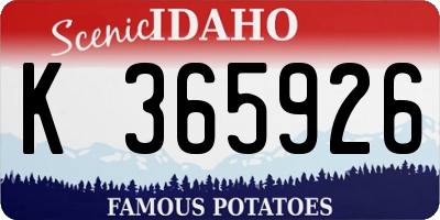 ID license plate K365926