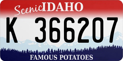 ID license plate K366207