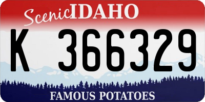 ID license plate K366329