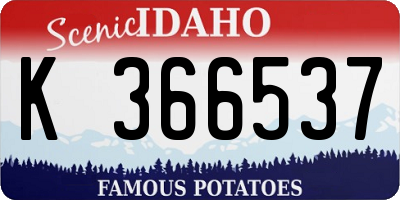 ID license plate K366537