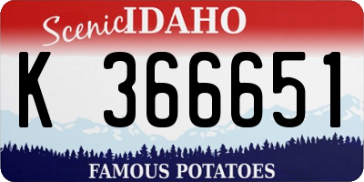ID license plate K366651