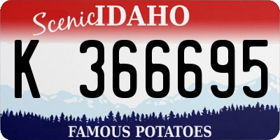 ID license plate K366695