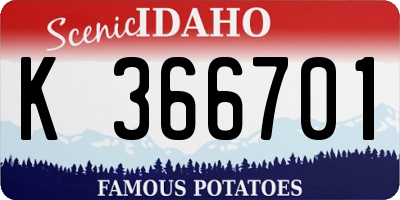ID license plate K366701