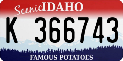 ID license plate K366743