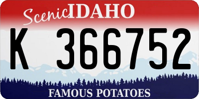 ID license plate K366752