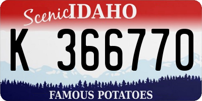 ID license plate K366770