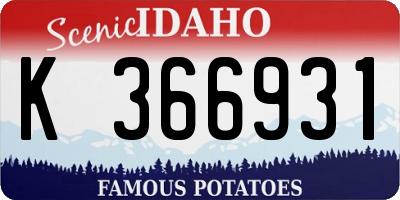 ID license plate K366931