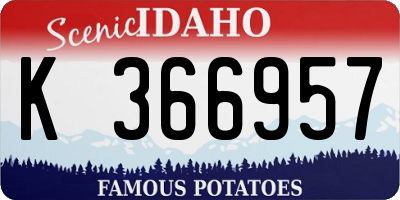 ID license plate K366957