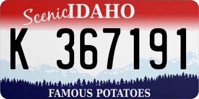 ID license plate K367191