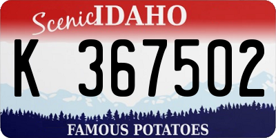 ID license plate K367502