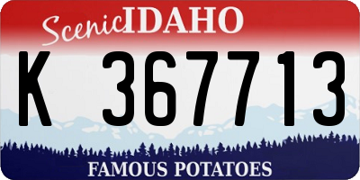 ID license plate K367713