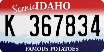 ID license plate K367834