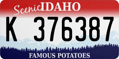 ID license plate K376387
