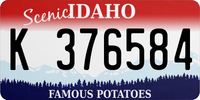 ID license plate K376584