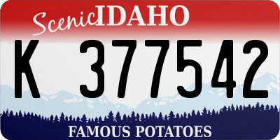 ID license plate K377542
