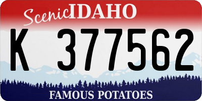 ID license plate K377562
