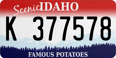 ID license plate K377578