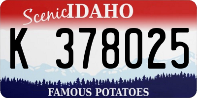 ID license plate K378025