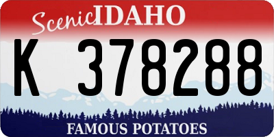 ID license plate K378288