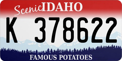 ID license plate K378622