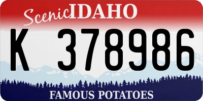 ID license plate K378986