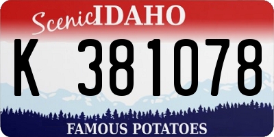 ID license plate K381078