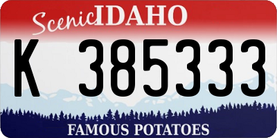 ID license plate K385333