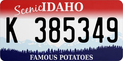 ID license plate K385349