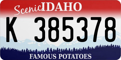 ID license plate K385378